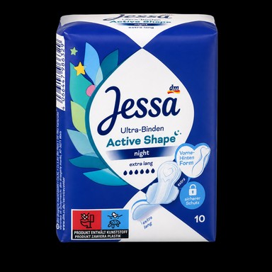Jessa Ultra-Binden Active Shape Night 10 Stk. Packung