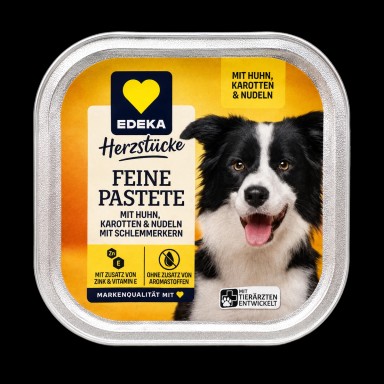 Hundefutter Huhn, Karotten & Nudeln 300 g Schale