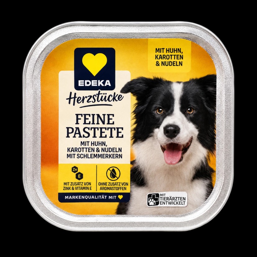 Hundefutter Huhn, Karotten & Nudeln 300 g Schale